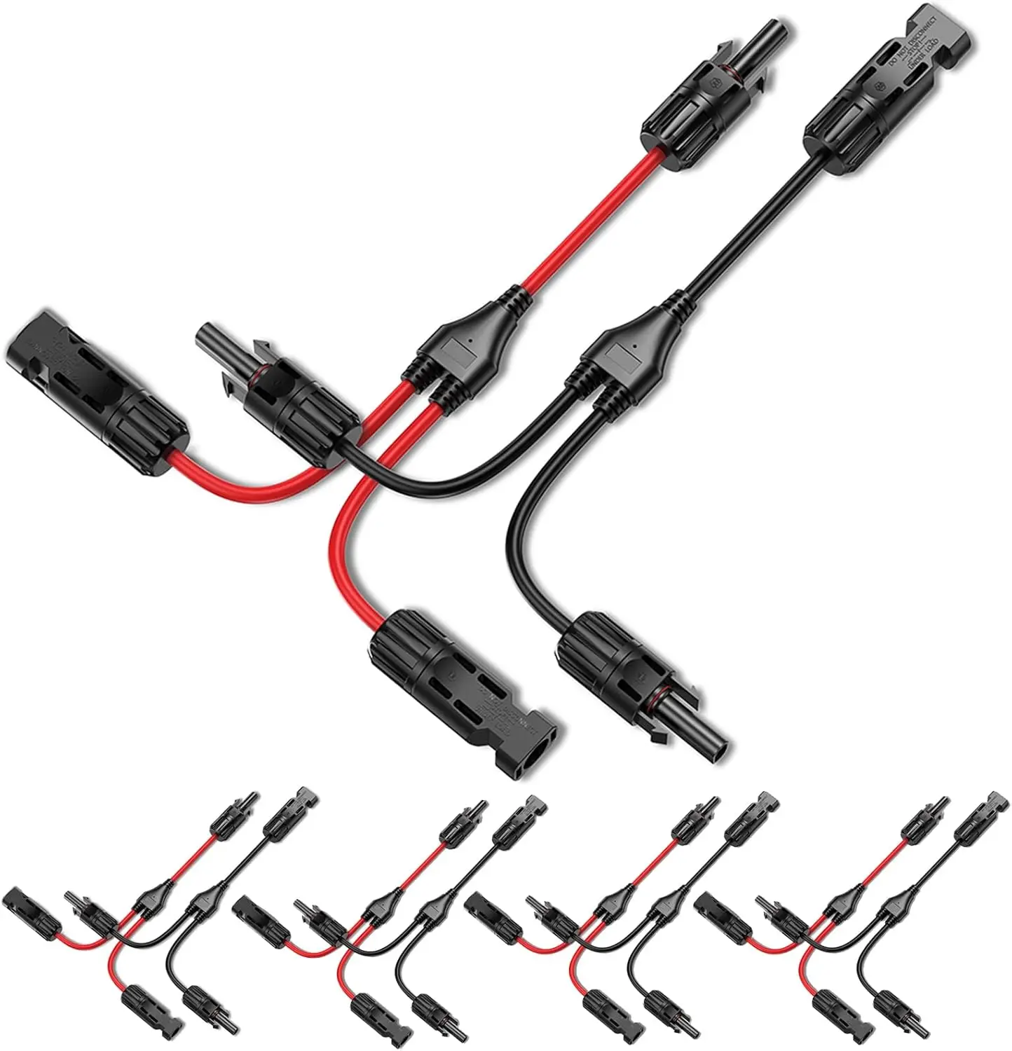 

5 Pairs Solar Connectors 30A Y-Branch Cable, Solar Cable Parallel Adaptor Solar Panel Wire Connectors in Pair for Solar Panel