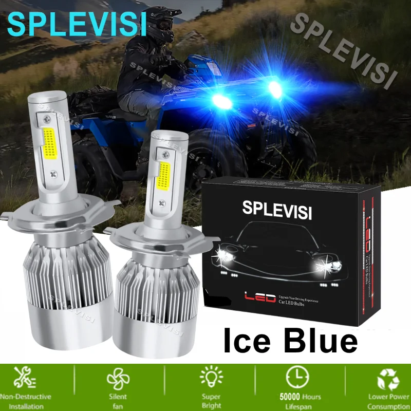 2x LED Headlight Ice Blue 90W Replace For Sportsman 500 1996 1997 1998 1999 2000 2001 For Polaris 650 1988 1989 1990 1991 1992