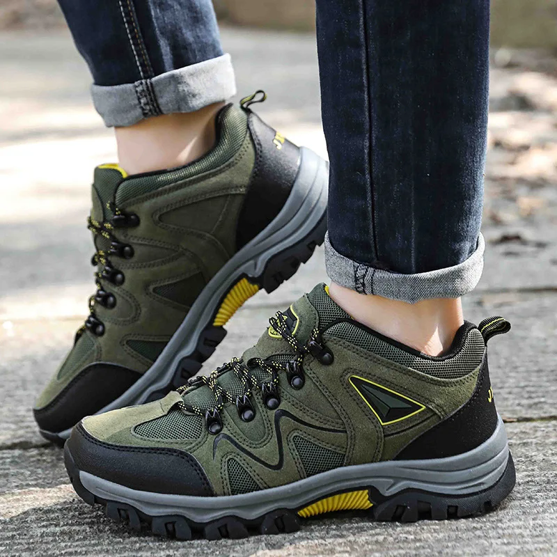 

Men's Hiking Shoes Hot Sale Mesh Surface Sneakers Fashion Lace Up Non Slip Platform Shoes High Quality Comfortable Shoes for Men