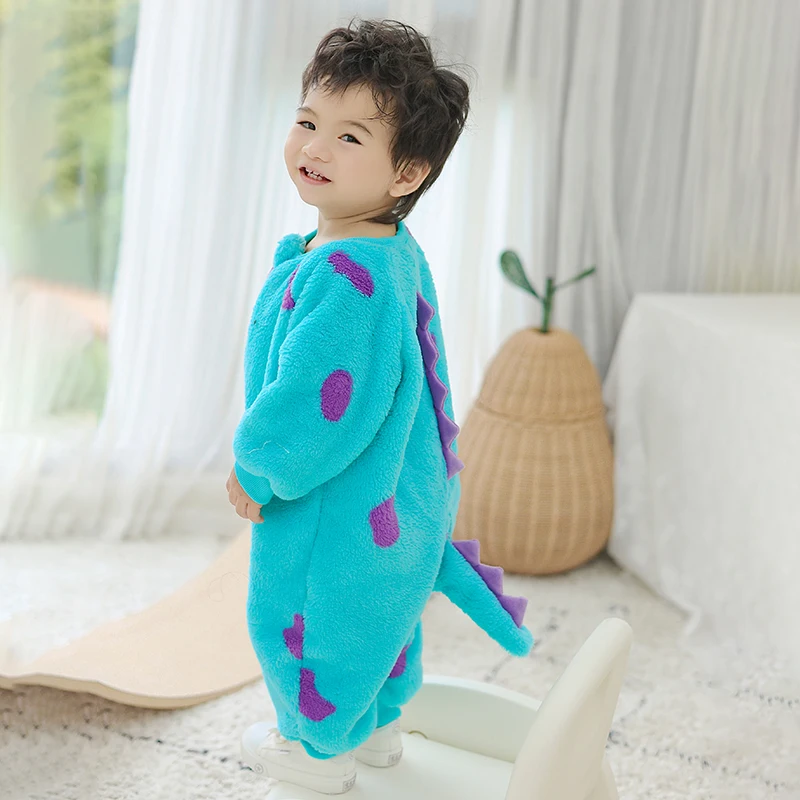 Lovely Monsters Baby Girls Clothes Boys Romper Winter Soft Warm Plush Infant Onesie Bodysuit Cosplay Costume  Zipper Jumpsuits