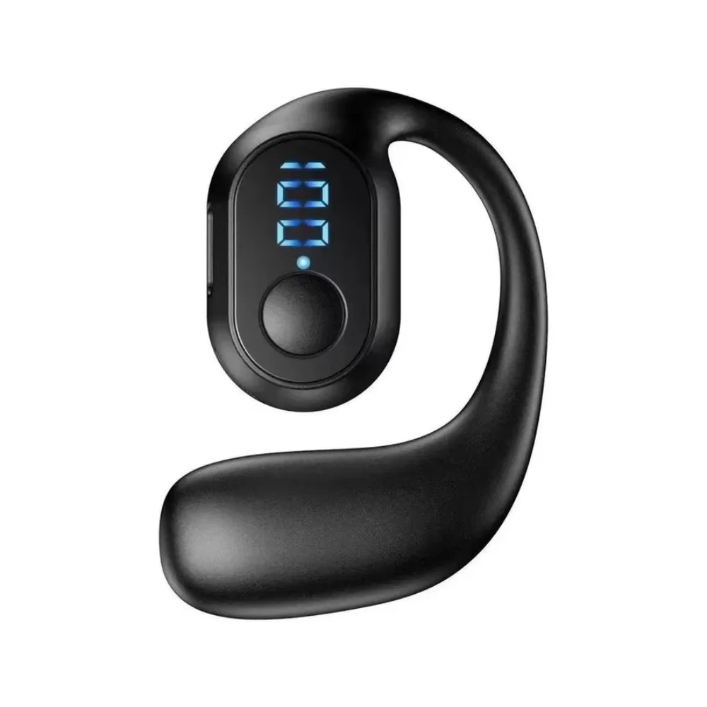 

Bluetooth 5.3 Wireless Headphones Ear Hook Design IPX5 Waterproof Single Music Earbuds LCD Display Handsfree TWS Headsets