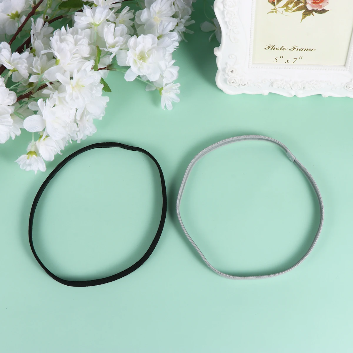 4 قطع من عصابة رأس اليوغا المرنة بلون الحلوى، أغطية رأس رياضية، أربطة شعر متينة للجري في صالة الألعاب الرياضية، ألوان رمادية وسوداء #2