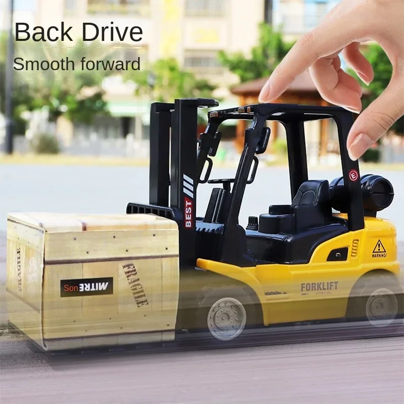 Metal Alloy Forklift Truck Alloy Engineering Pull Back Truck Toys Die-Cast Construction Toys Truck Vehicles Excavator