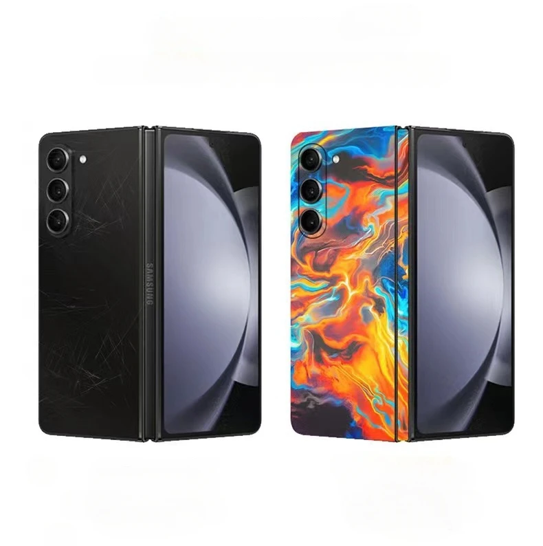 Colorful Anti-Scratch Stickers For Samsung Galaxy Z Fold 5 4 6 7 Fold5 Fold4 Protective Decal Skin Cover Back Film