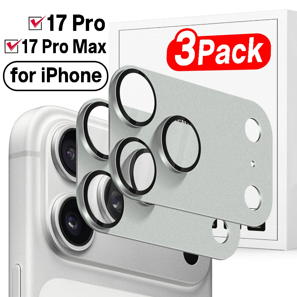 

For IPhone 17 Pro Max Metal Camera Tempered Glass Glass Alloy Lens Protector Cover for IPhone 17 ProMax 5G Lens Ring Cap 1/2Pcs