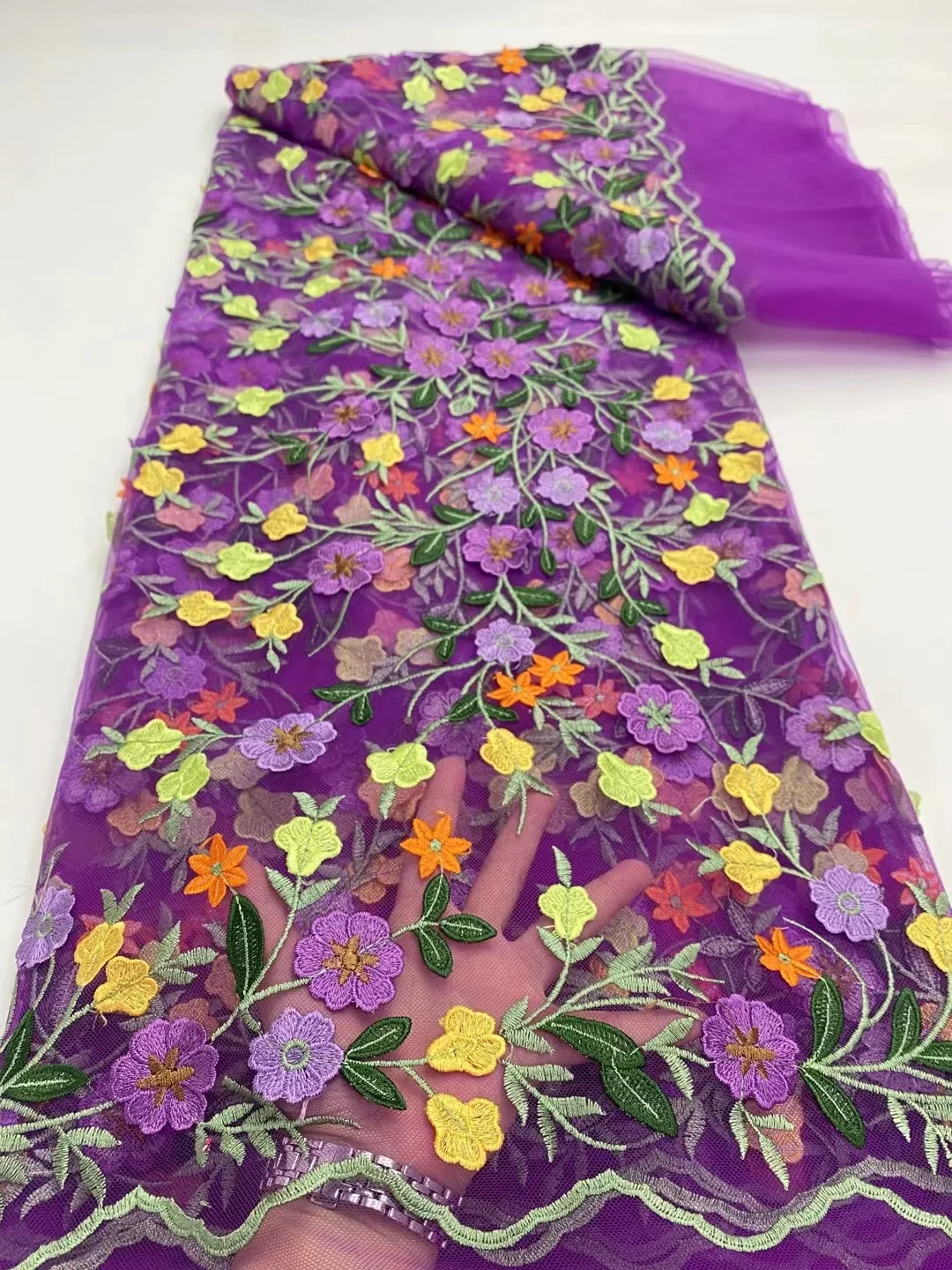 

2025 African French Embroidery Lace Fabric For Women,Luxury,Wedding Dresses,Tulle,Fabrics By The Meter,High Quality,Mesh,5 Yards