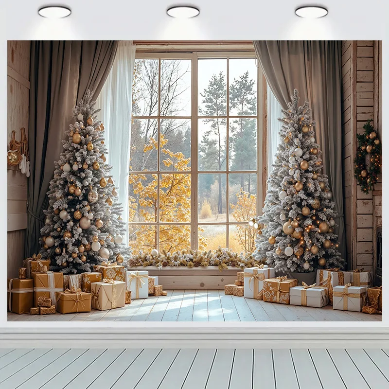 Winterwohnzimmer-Geschenk-Feiertags-Fotostudio-Hintergrund RS-17 des neuen Jahres Weihnachten digitale Fotografie Hintergrund Requisite Kamin