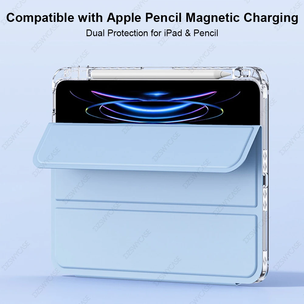 Hülle für iPad Pro 11 12.9 13 M5 10. 11. A16 9/8/7. 10.2 6/5. 9.7 Air 11 10.9 13 M2 M3 M4 Klare Rückabdeckung mit Dreifach-Ständer – Detail 8
