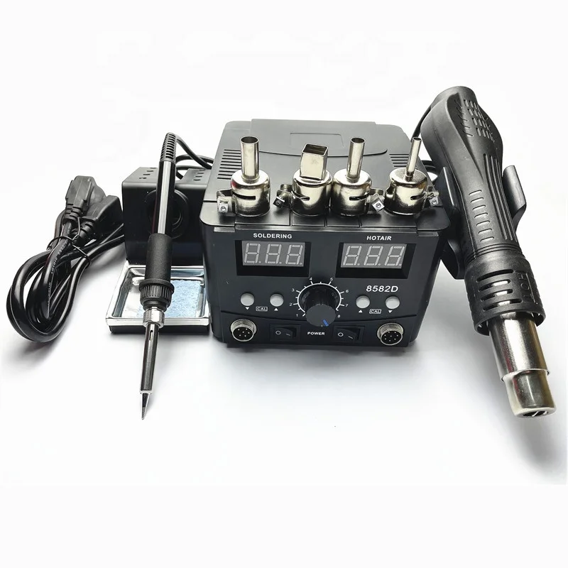 

8582D 2in1 Blower Professional Hot Air Gun Soldering Iron Rework Station Dual Digital Display Hot air Gun Soldering Iron