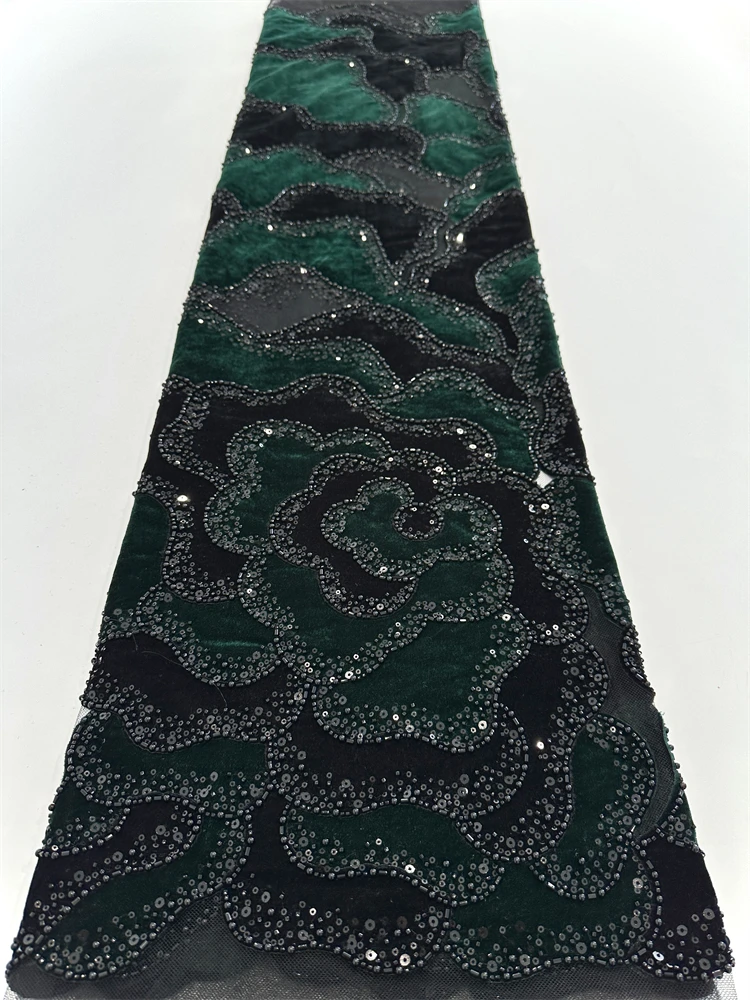 African Lace Fabric 2025 High Quality Nigerian Lace Fabric Velvet Laser Embroidery Swiss Voile Cord Lace For Wedding 5Yards