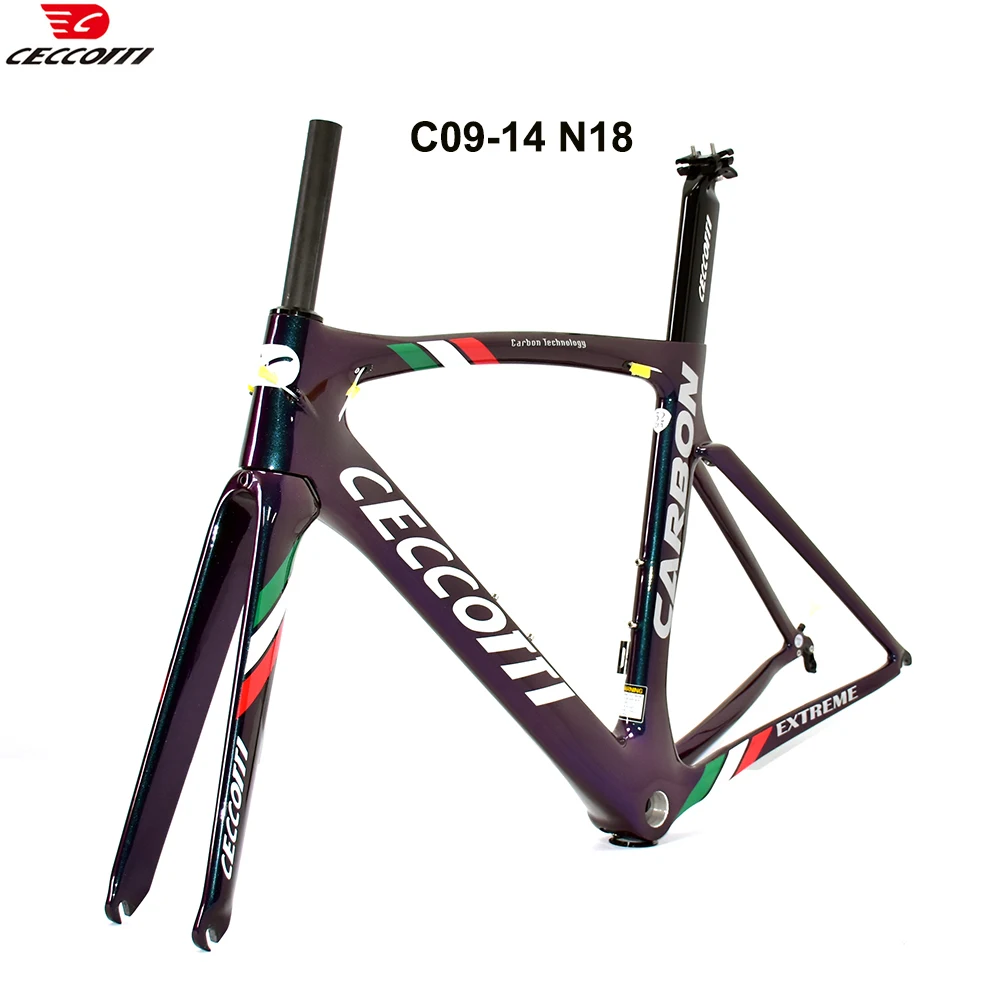 Chameleon Color Road Bike Frameset Frame, Road Bicycle Frameset, 700C Wheels and V Brake Bike Frame, Toray T1000, Full Carbon