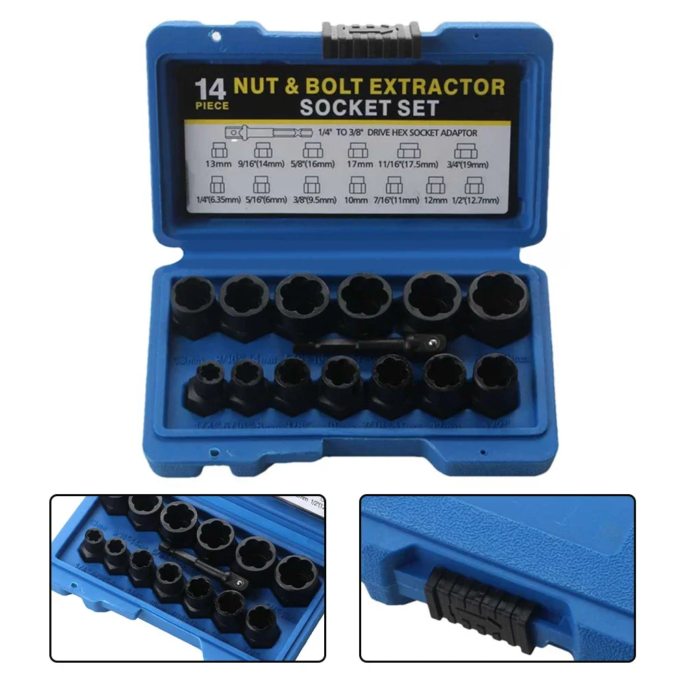 Für DIY-Projekte, Innensechskant-Adapter, Kfz-Mutter-Entfernungsset, Adapter, robustes Gehäuse, hochfeste Materialien