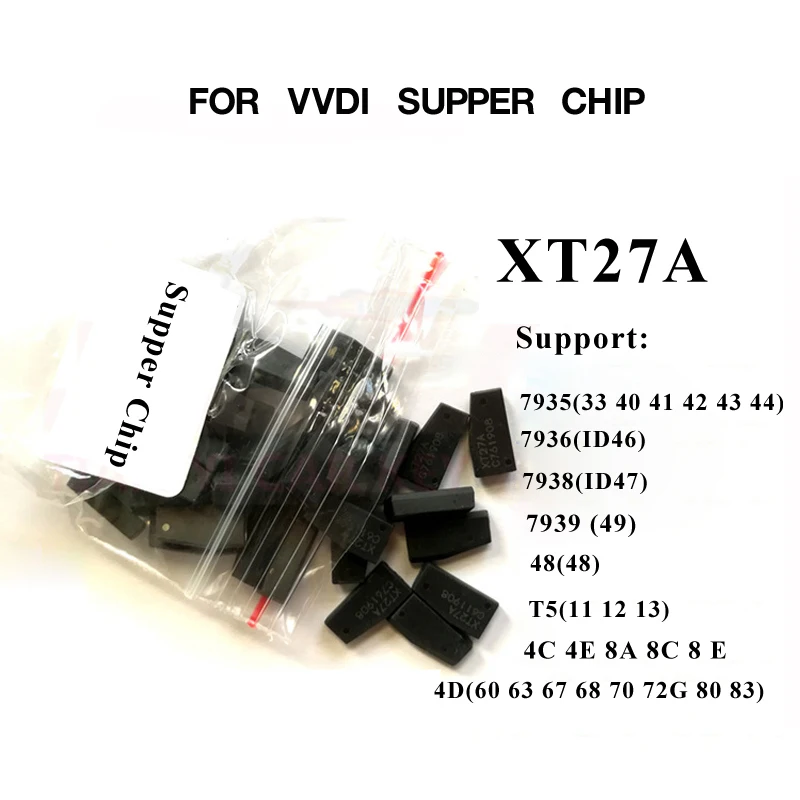 

jingyuqin Xhorse VVDI Transponder Super Chip XT27A01 XT27A66 For ID46/ 40/43/ 4D/ 8C/ 8A/ T3/ 47 For VVDI2 / Mini Key Tool