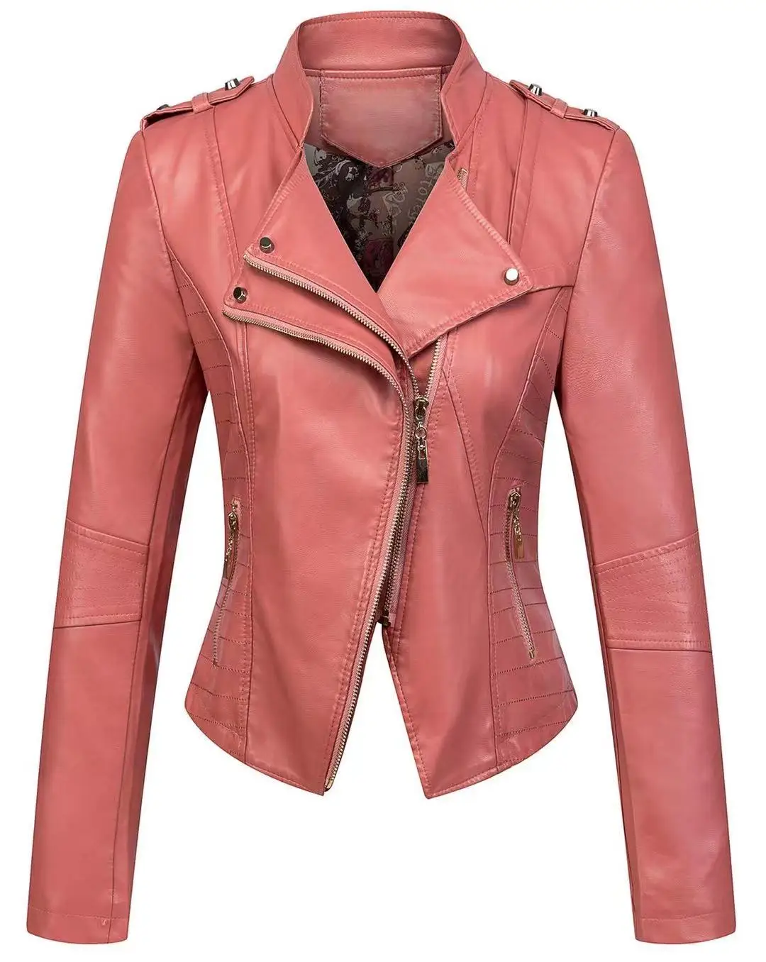 سترة جلدية جديدة لخريف وشتاء 2025 قصيرة مقاس كبير سترة جلدية بقصة ضيقة سترة رفيعة عصرية ومتعددة الاستخدامات