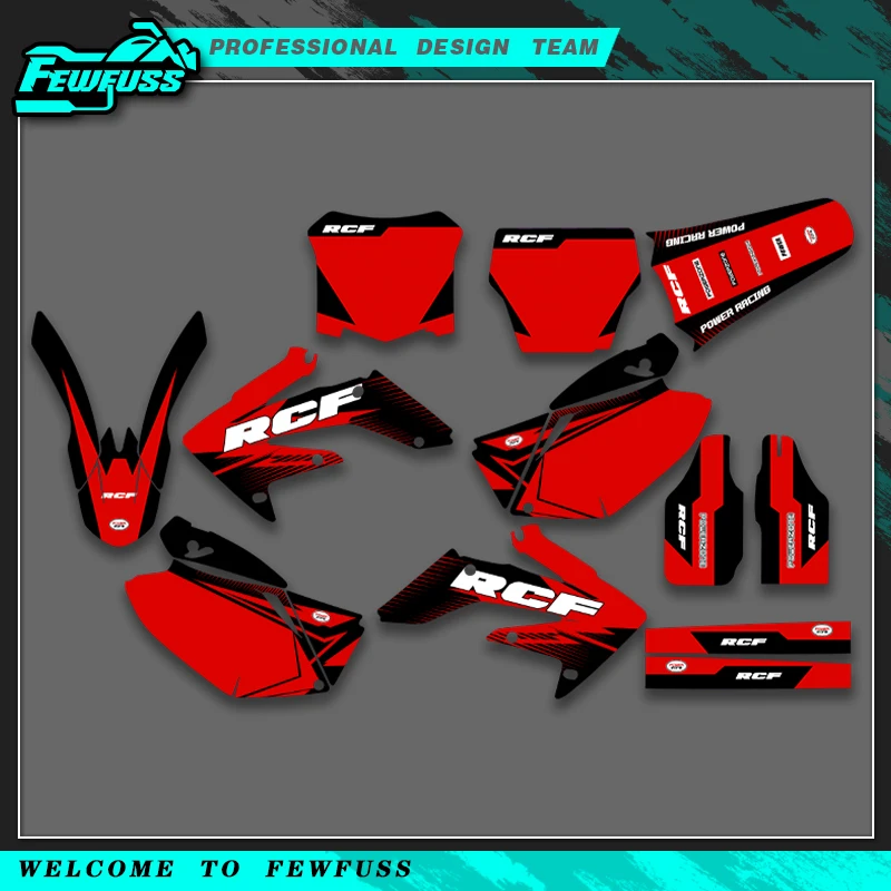

Fewfuss For HONDA CRF250 CRF250R 2004 2005 2006 2007 2008 2009 CRF 250R Motorcycle Graphics Decals Sticker Number Number Custom