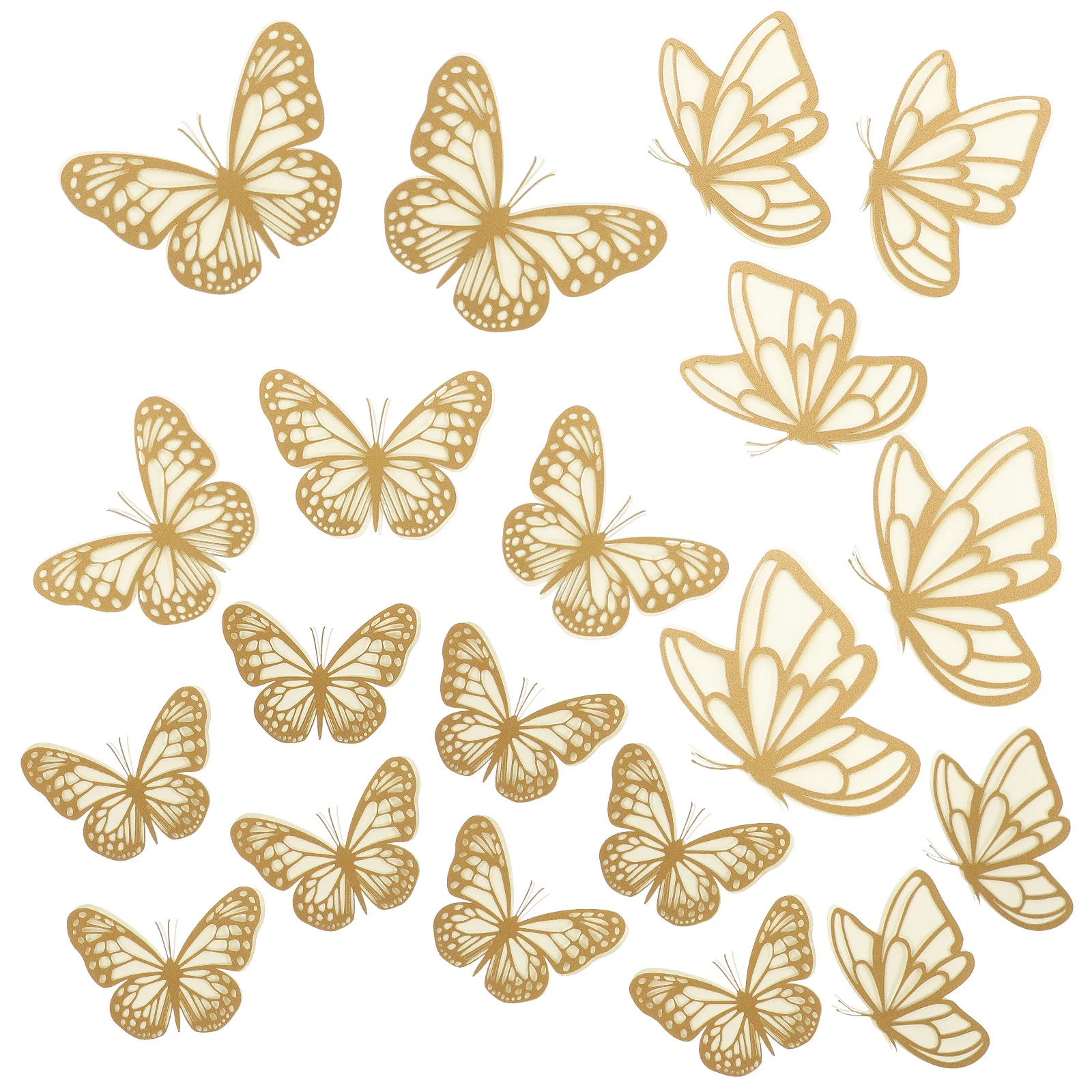 

20 Pcs Wedding Decor Colorful Butterfly Wall Decal Stickers Decoration Spring Golden Decals