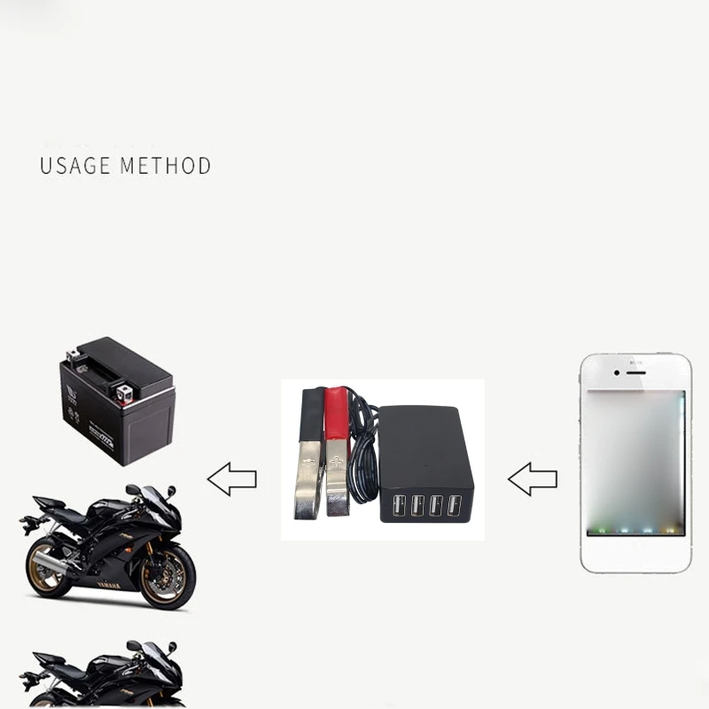 for DC Converter with Battery Clip 12v-24v to 5V USB Fast Durable