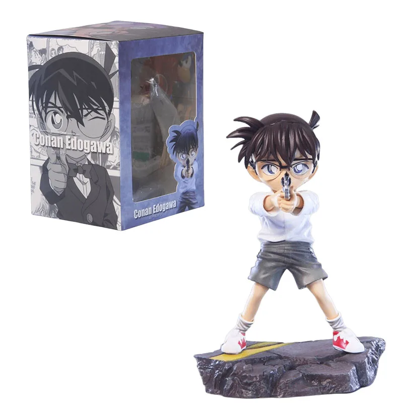 

16cm Anime Detective Conan Action Figures Gk Conan Edogawa Figure Raise A Gun Figurine Model Pvc Statue Collection Ornament Toys