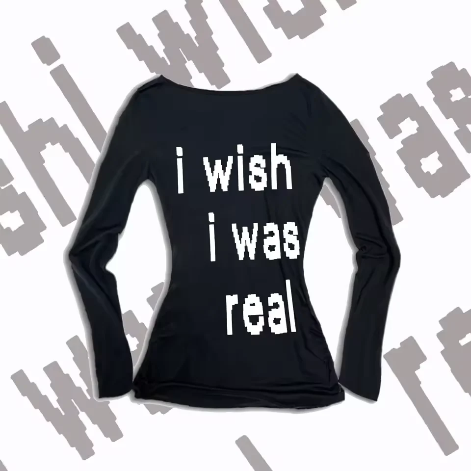 Y2K ملابس نسائية صيفية قميص قصير نسائي يومي مطبوع عليه حروف البكر شارع العليا بأكمام طويلة موضة بسيطة غير رسمية