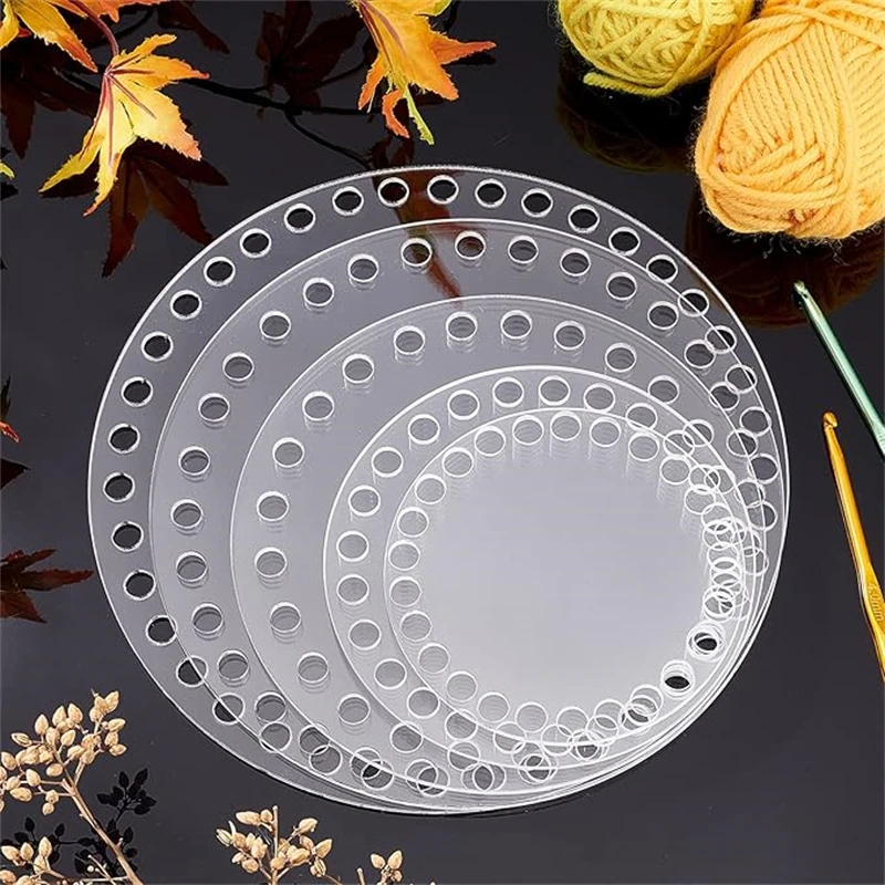 2Pcs 10/12/15/18/20cm Transparent Acrylic Bottom Crochet Bag Making Bottom Mat Cushion Purse Pad Bottom Base DIY Bag Accessories