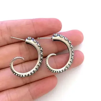 Retro Moda Ahtapot Kollu Küpeler Vintage Punk Kadınlar ve Erkekler için Gotik Hip Hop Kulak Delme Küpe Takı Hediyeleri 10 best sales Ahtapot piercingi - №1