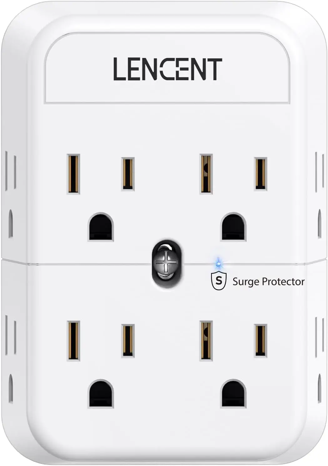 

2 Prong Power Strip, 3 To 2 Prong Outlet Pter, Surge Protector, Polarized Plug, 3-Sided Widely Spaced Extender, Compact Wall