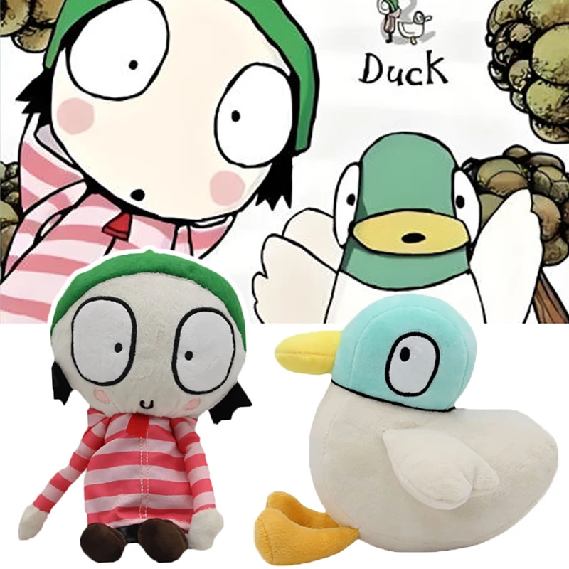 

Cartoon Sarah and Duck Plush Toys Anime Stuffed Doll Soft Plushies Animals Peluche Decoration Pillow Christmas Birthday Gifts