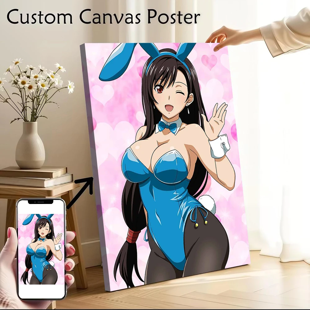 

Fantasy Tifa Lockhart Canvas Poster Printed Canvas Painting Wall Art for Fans Bedroom Accessories Decorative Picture Home Decor