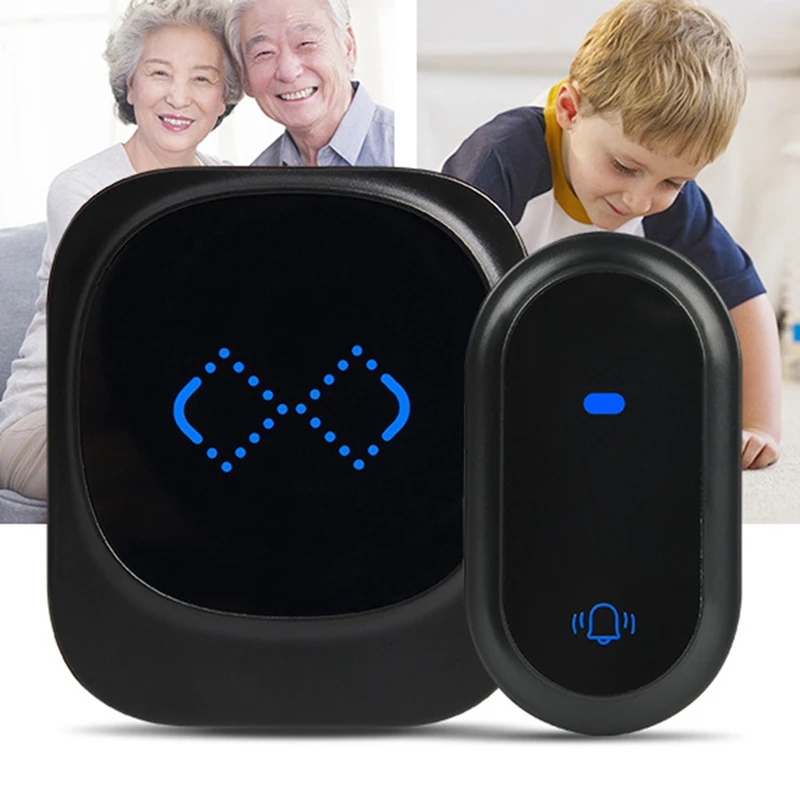 Wireless Home Welcome Smart Doorbell Self-Powered IP68 Waterproof 180M Remote With 38 Songs US Plug