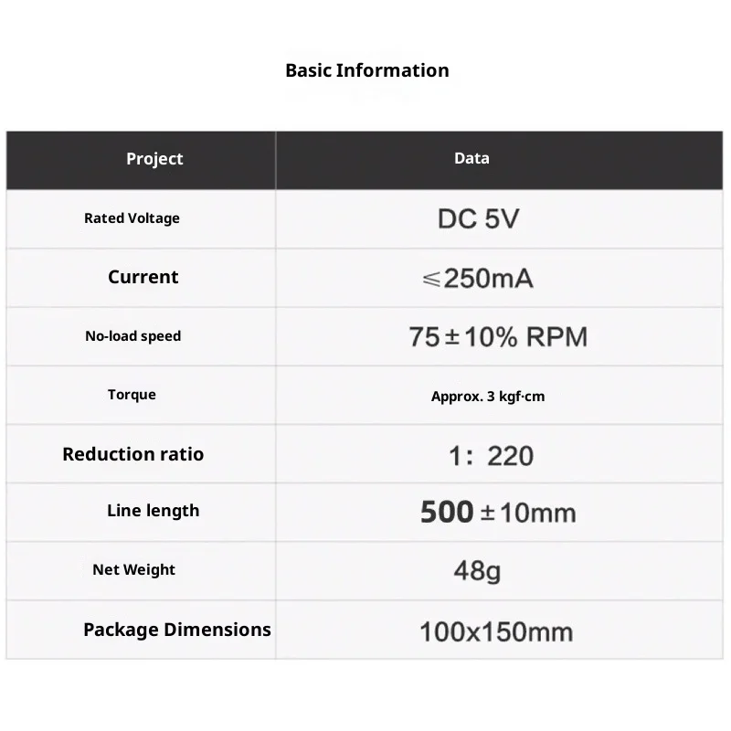 Adaptation Extension Bamboo 3D Printing Model Standard Parts TT Gear Motor DC5V59RPM Single Axis LA001