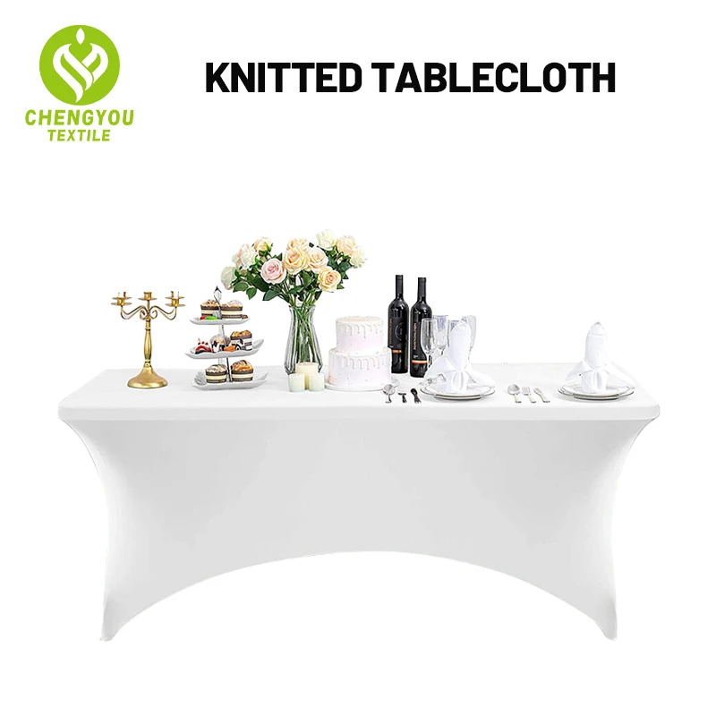 

6 pieces of 58*120* 76cm rectangular knitted cloth table covers and table accessories are durable and suitable for banquets