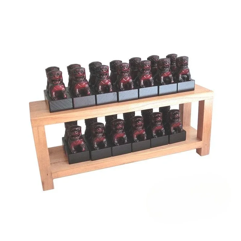 Monks often use a full set of 26 classic Yunlan Lion Button mahogany seals