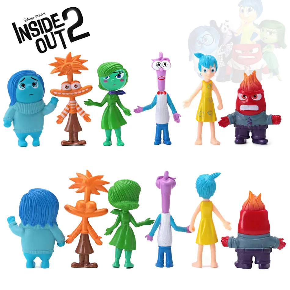 New 6pcs Inside Out 2 Figure Anime Joy Sadness Angry Action Figurine Fear Disgust Kits Collection Model Toy Gift In Stock