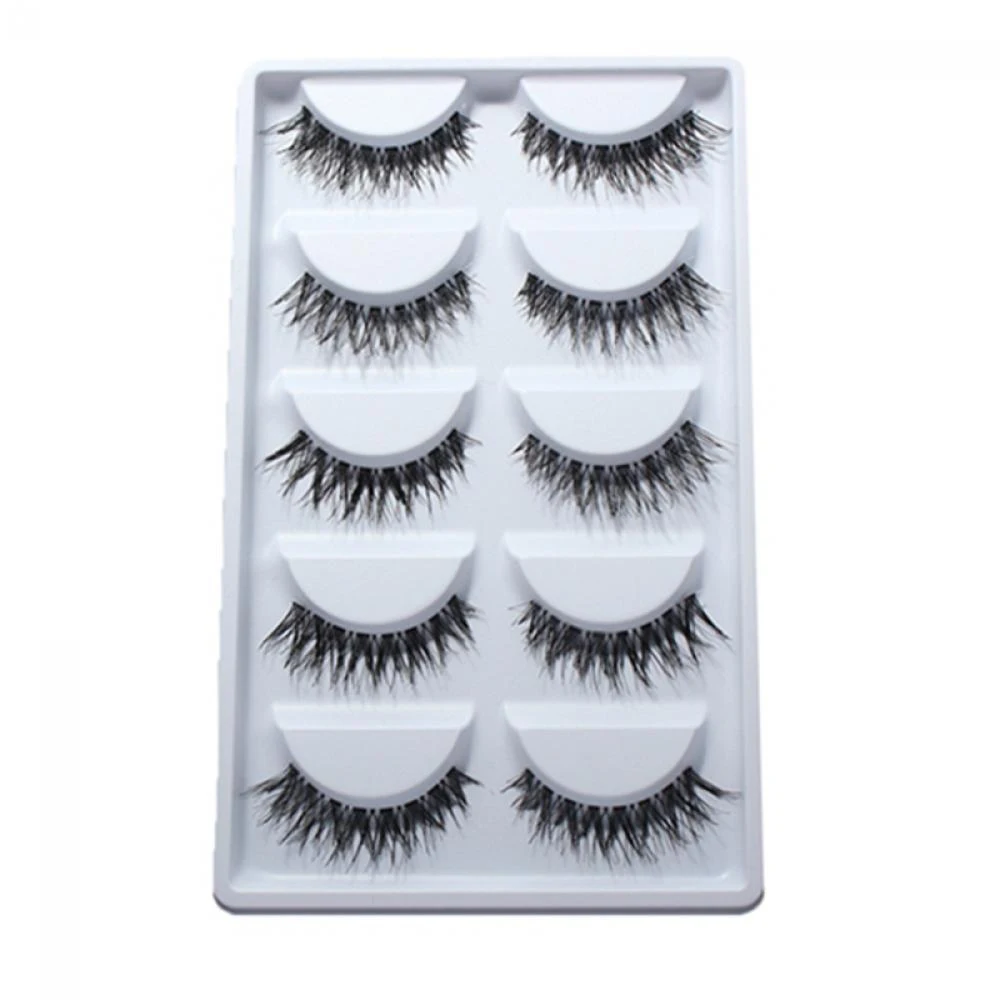 5Pairs Women Thick Handmade Cosmetic Natural False Eyelashes Eye Makeup Tool Long