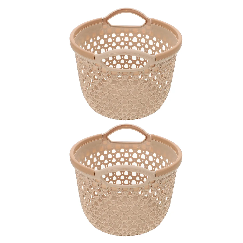 

2 Pcs Laundry Basket Nursery Hamper Tote Plastic Bathroom Clothes Storage Pp Shower Portable Baskets