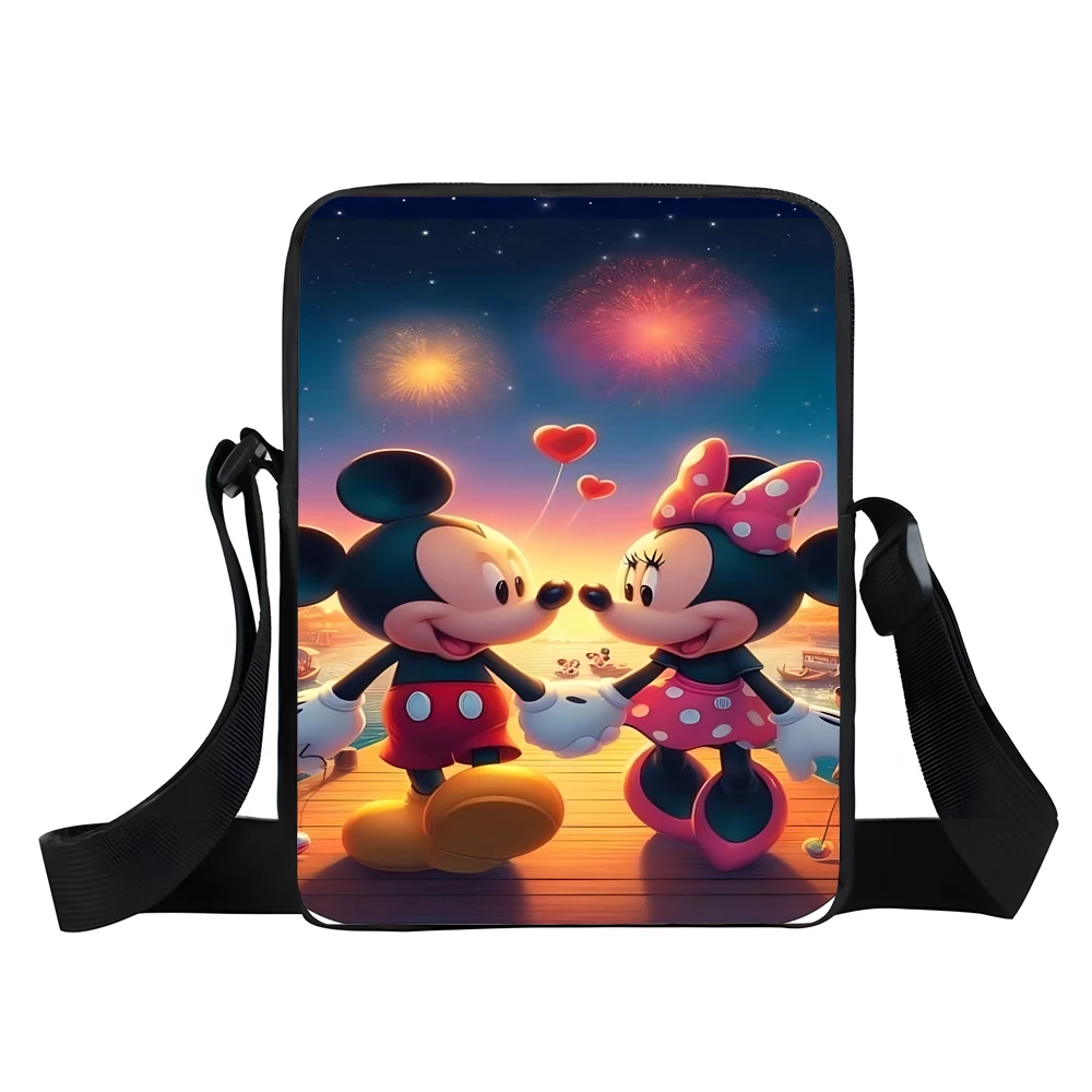 

Милая сумка через плечо M-mickeys M-minnies Love с принтом для мальчиков и девочек, детская повседневная сумка для мужчин и женщин, сумка для телефона, сумка для покупок