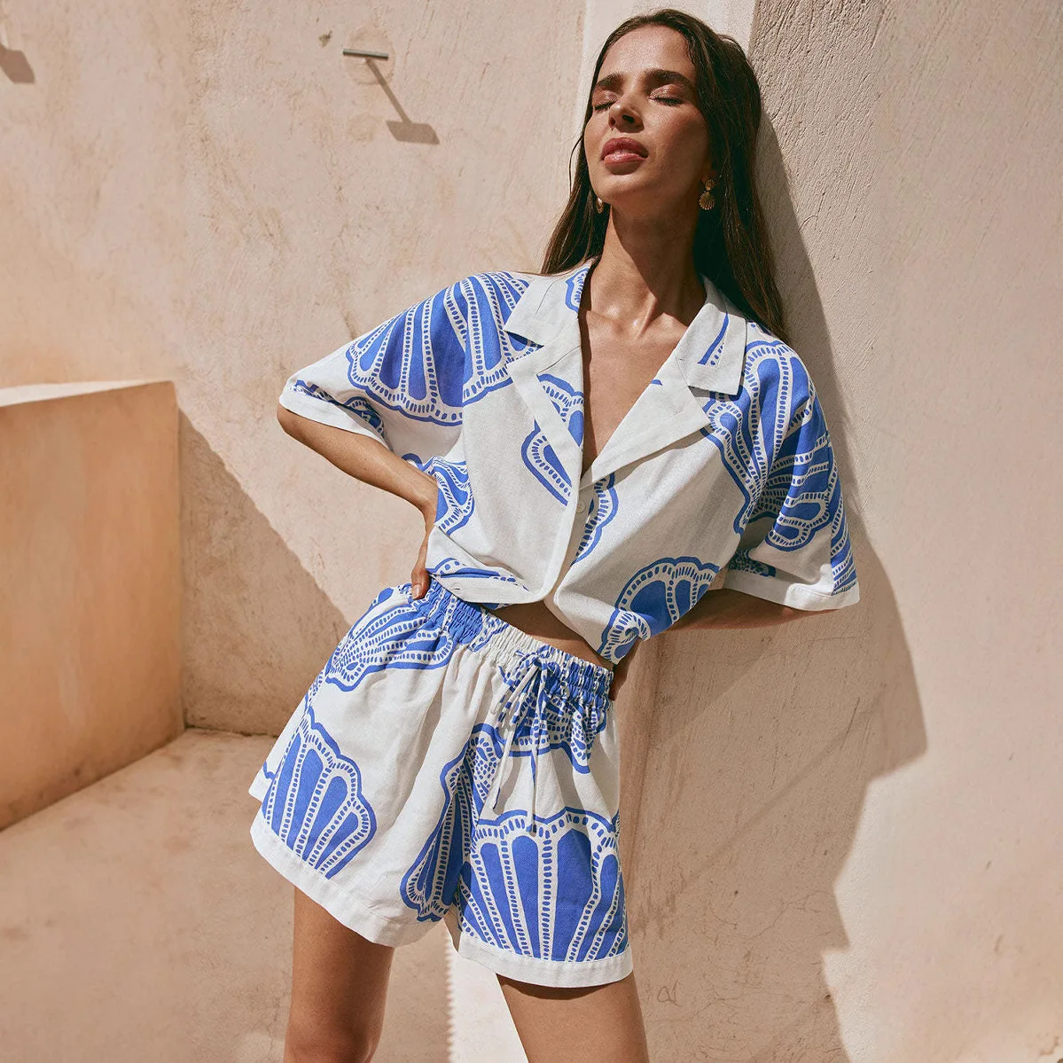 

2025 New Casual Loose ort Length Linen Top orts Set Ele Spring Season Women's Faion Comfortable Breathable Outfit