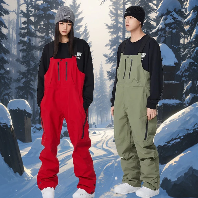 Snow Pants 2025 Winter Waterproof Women Skiing Overalls New Outdoor Mountain Man Snowboard Jumpsuits Sports Female Snow Trousers