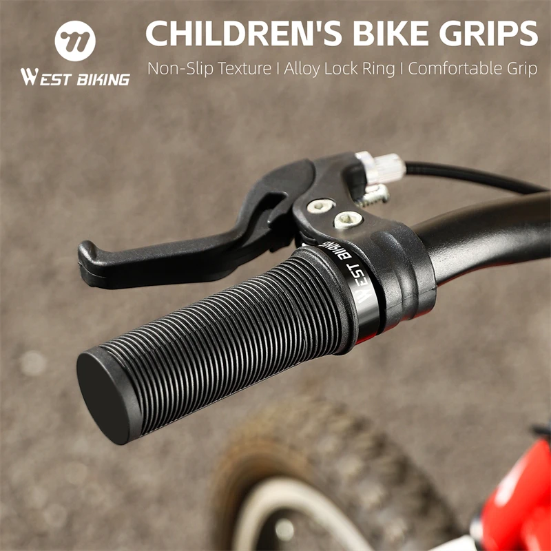 WEST BIKING Children's Bike Grips TPR Anti-slip Shock Absorption Kids Bike Handlebar Cover 22.2mm Standard Diameter MTB Grips