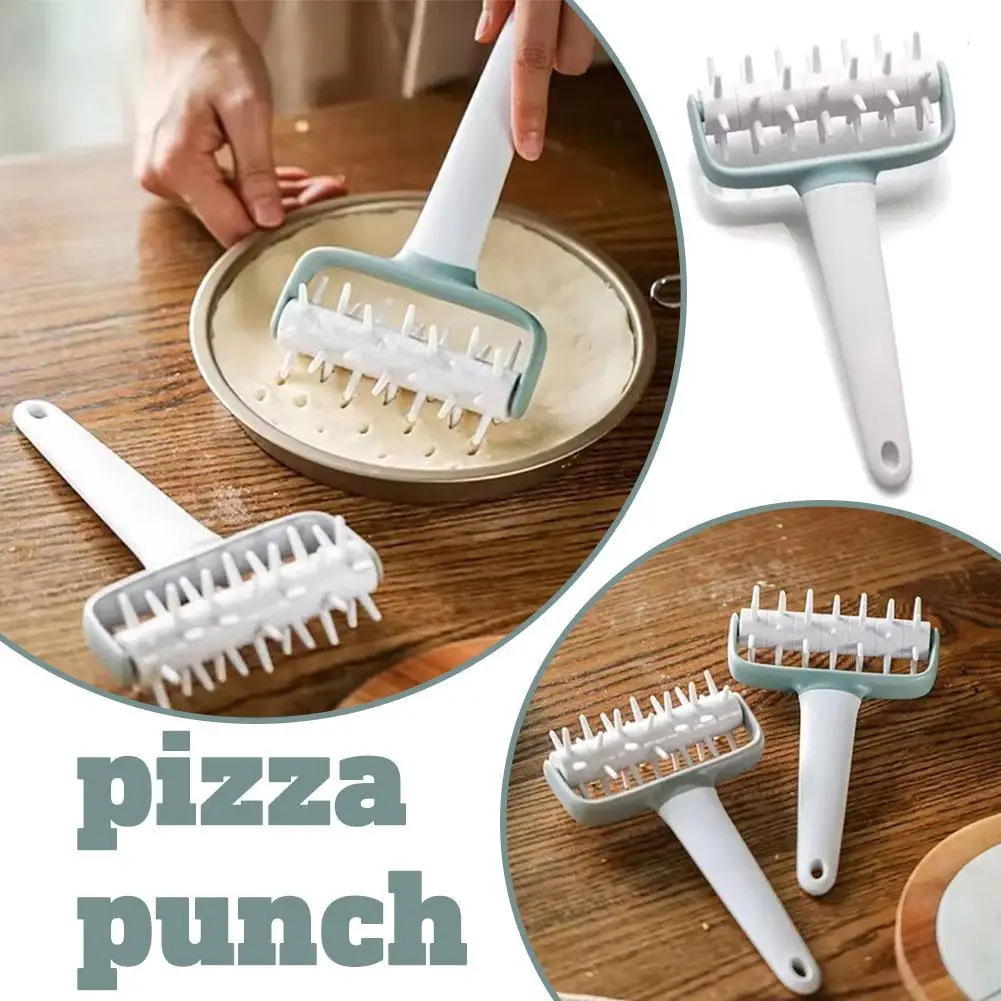 

1Pcs Creative Manual Pizza Puncher Safe Du-rable Easy To Clean Non-slip Handle Dough Exhaust Needle Roller Biscuit Pizza Puncher