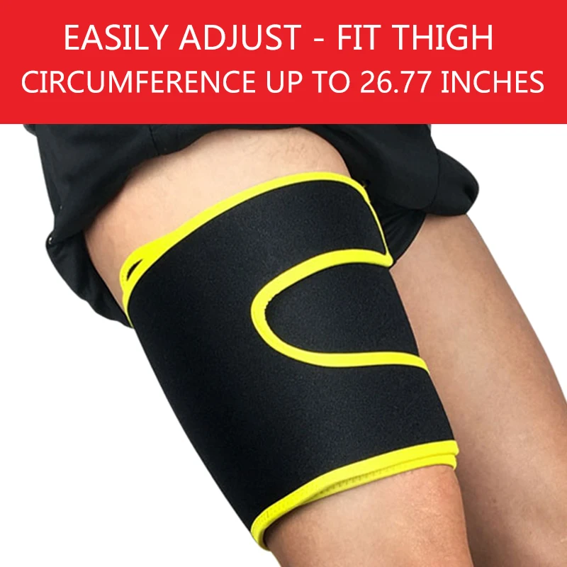 Tcare Adjustable Thigh Brace Support, Quadriceps Support and Thigh Wraps Unisex Breathable Non-Slip Hamstring Compression Sleeve