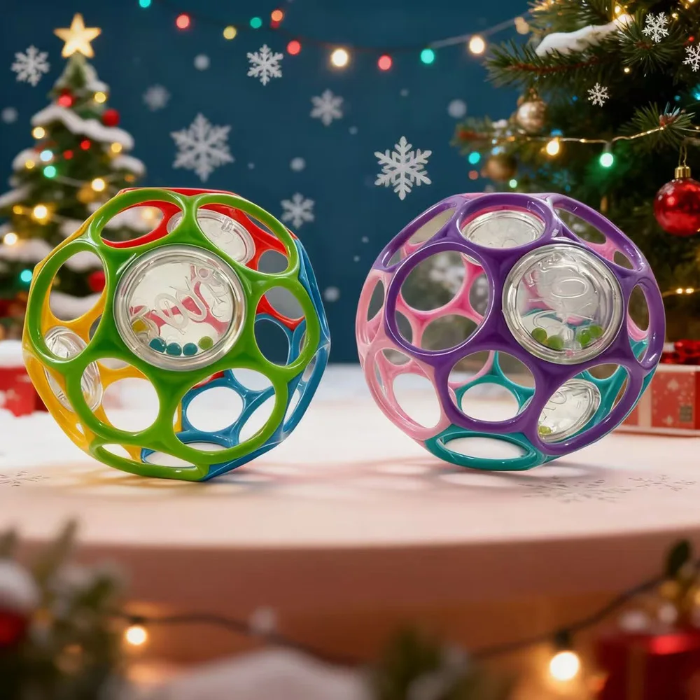 Sonajeros suaves de bola de agarre para bebé con bola de campana, juguete sensorial educativo para educación temprana, Color aleatorio)