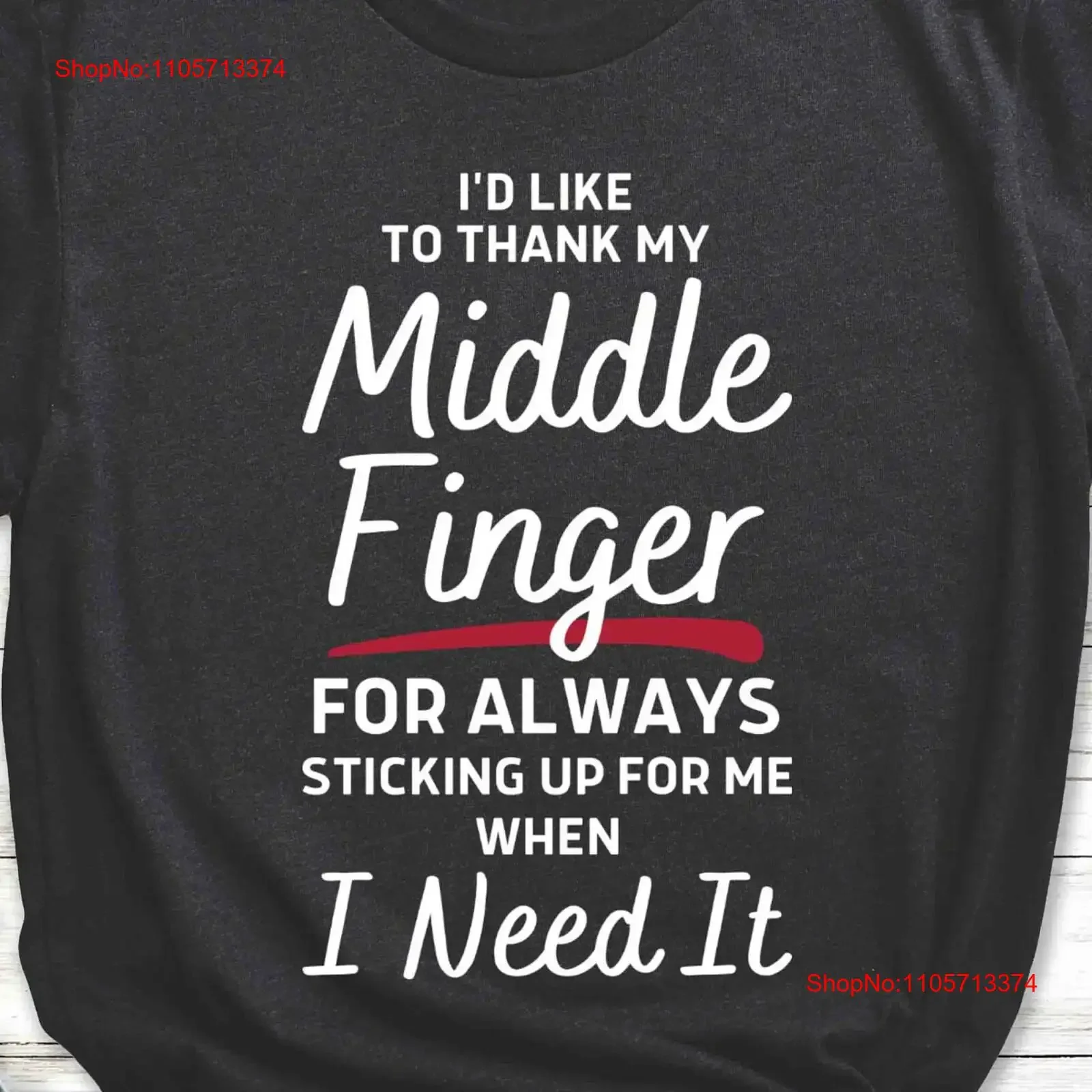 Funny Sarcastic T Shirt Saying Birthday I'd Like To Thank Middle Finger vintage Washed Versatile Soft Comfortable fashion homme