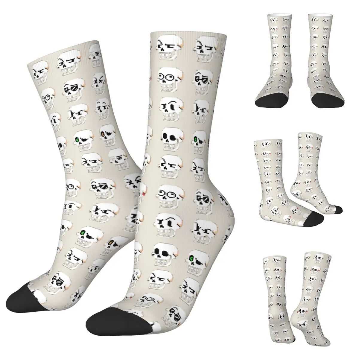 Sans And Papyrus Sprites Undertale Napstablook cosy Unisex Socks,Outdoor Happy 3D printing Socks,Street Style Crazy Sock