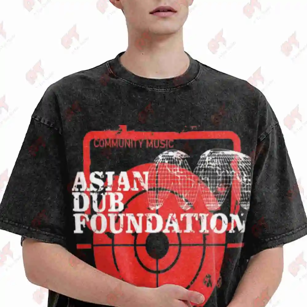 Community Music Asian Dub Foundation Vintage Washed Tee Pure Cotton T-Shirt