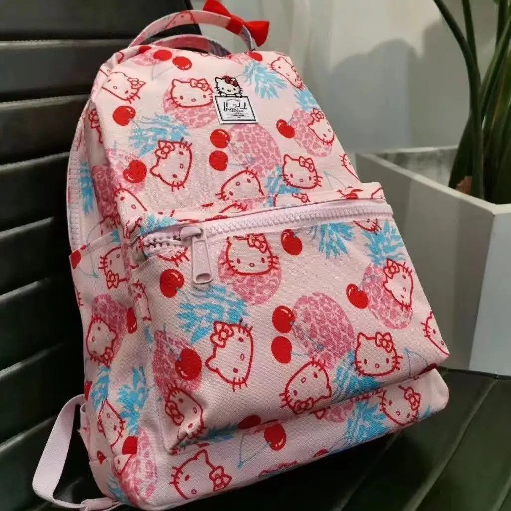 Kawaii Sanrio Hello Kitty plecak różowy torniszowy Cartoon prezent plecak studencki