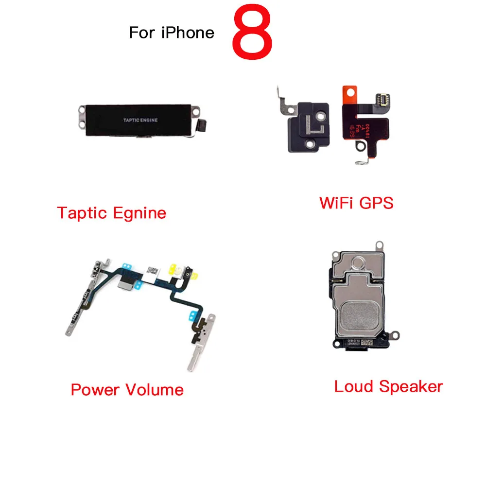 Internal Parts For iPhone 8 Front Camera Ear Speaker Power Volume Charing Flex Cable Taptic Engine All Screws Bracket