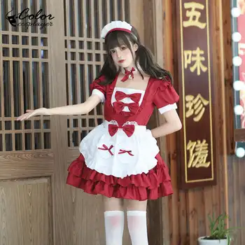 10 best sales Rotes Dienstmädchenkleid - №5