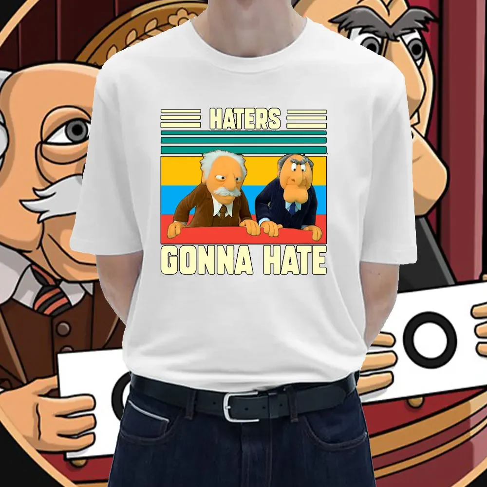 Funny Statler and Waldorf Haters Gonna Hate Vintage Muppet Lovers Show Fan T Shirt Gift Tee for Men Women Summer Tees Tops