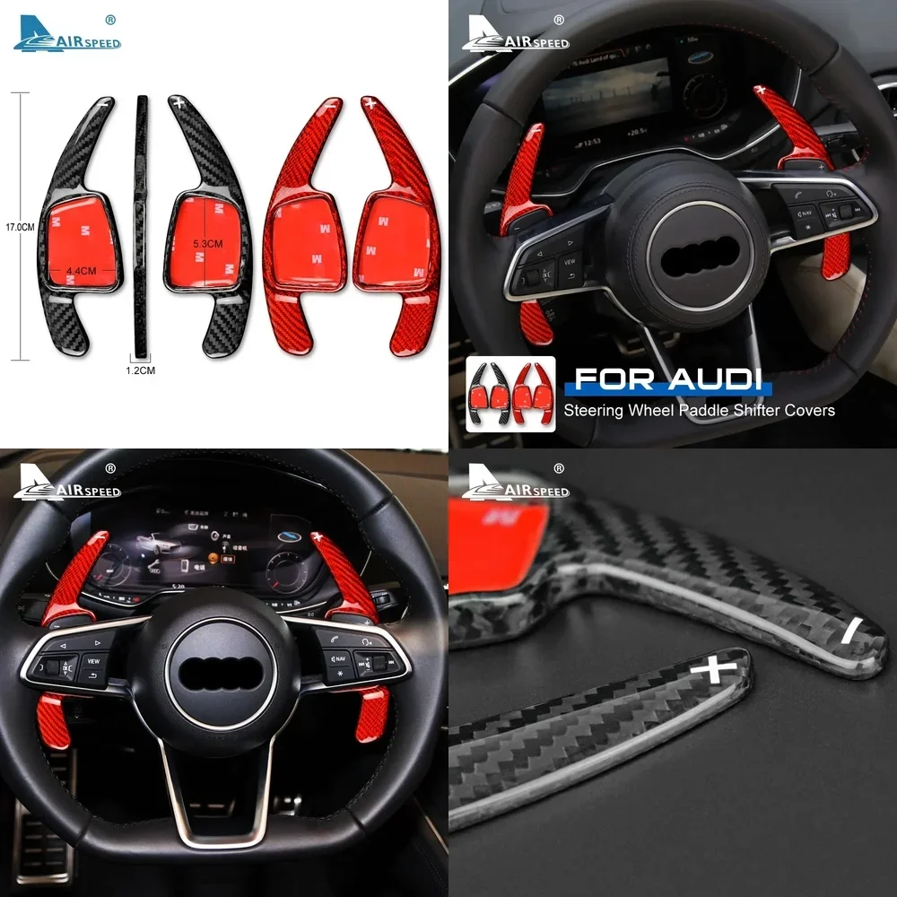 

Hard Dry Carbon Fiber Steering Wheel Paddle Shifters Interior Trim Accessories for Audi A3 Facelift A4 B9 A5 A6 Q2 Q5 Q7 TT TTS